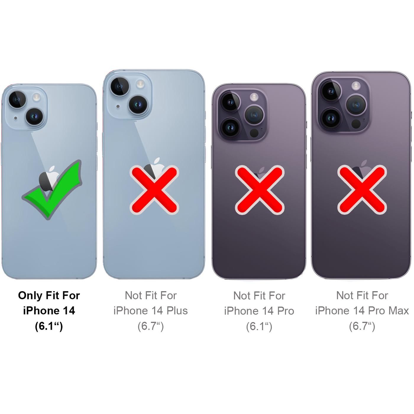 CoolGadget Handyhülle Magnet Hülle für iPhone 14 Schutzhülle mit Metall Kamerarahmen 6,1 Zoll, magnetisches Schutzcase Matt Stoßfest kompatibel mit Magsafe Zubehör