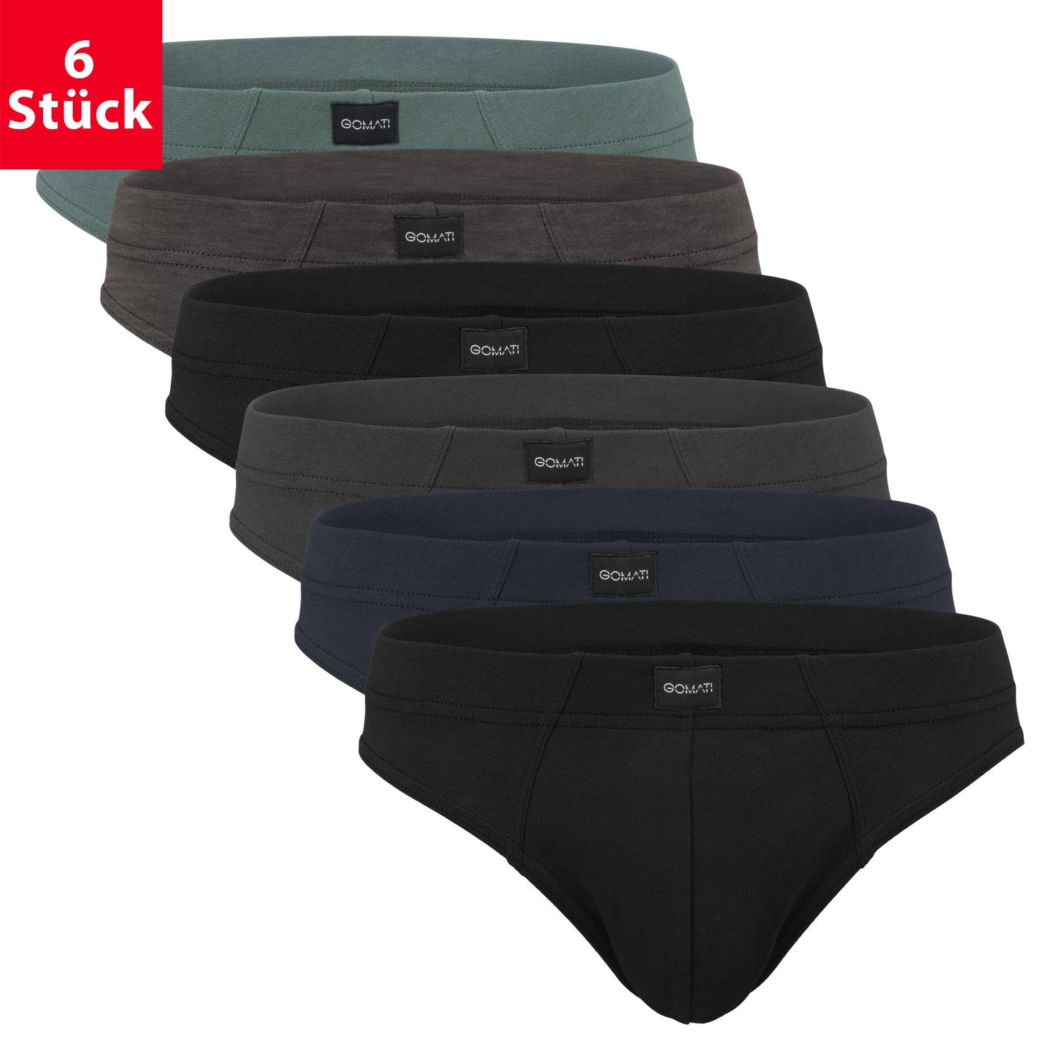 Slip 6er Pack Herren Jersey Slips Baumwoll Unterhosen