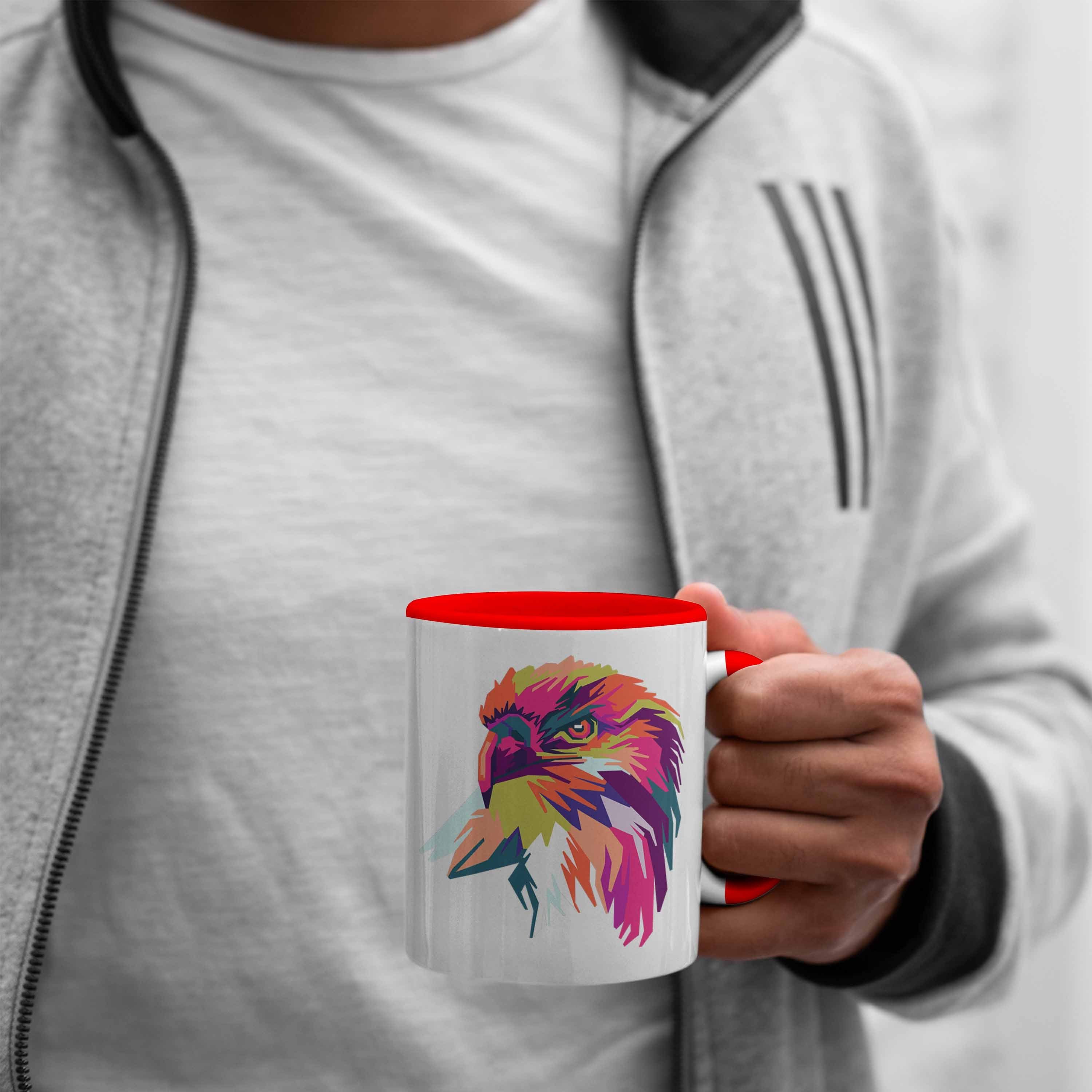 Kaffeetasse Geschenk Polygon Rot - Trendation Tasse Tasse Adler Adler-Fans Trendation