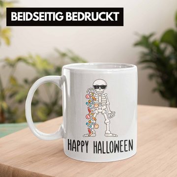 Trendation Tasse Halloween Tasse Kürbis Dekoration Becher Happy Halloween Skelet