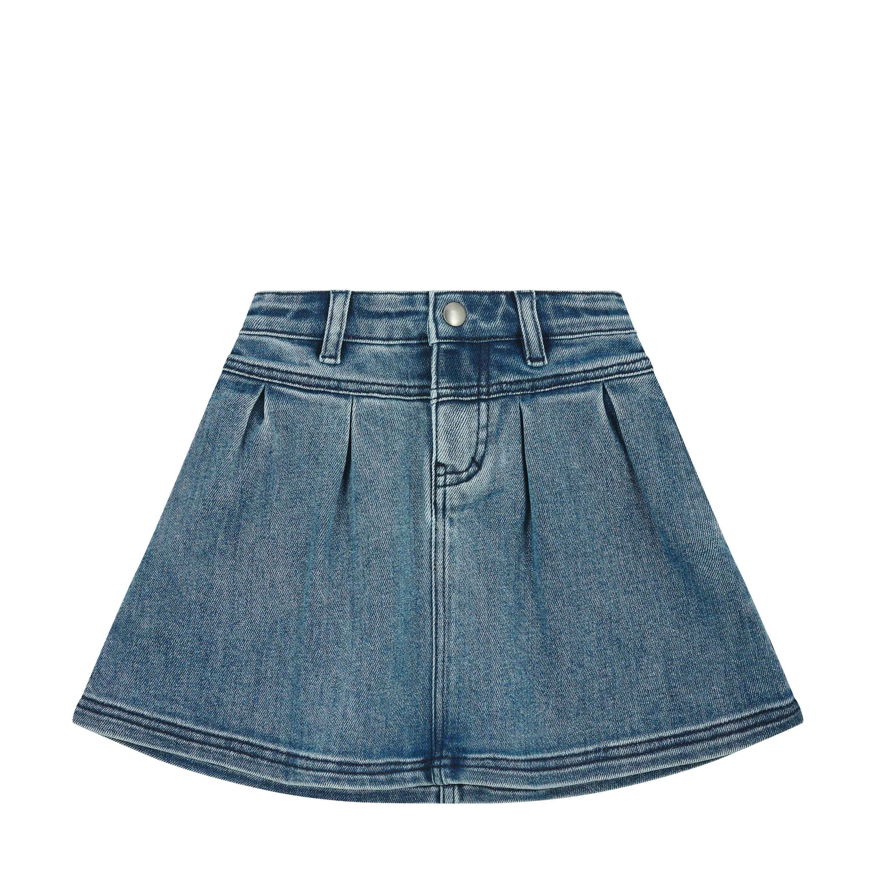 Steiff Schlupfrock Jeansrock Woof & Fluff, verstellbarer Bund