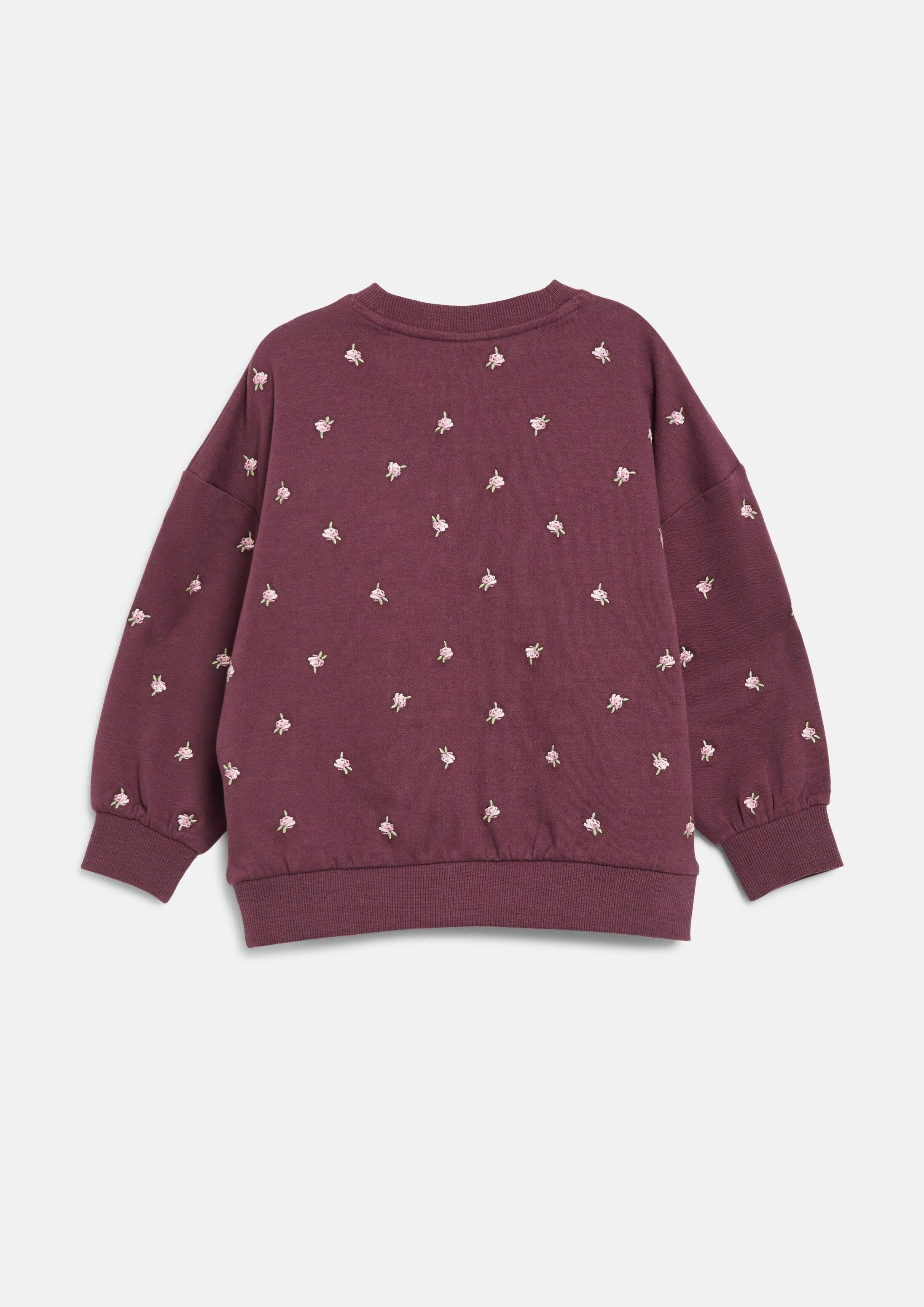 s.Oliver Sweatshirt Sweatshirt Kuscheliges Oversize-Sweatshirt mit floraler Stickerei – Bild 2 von 4
