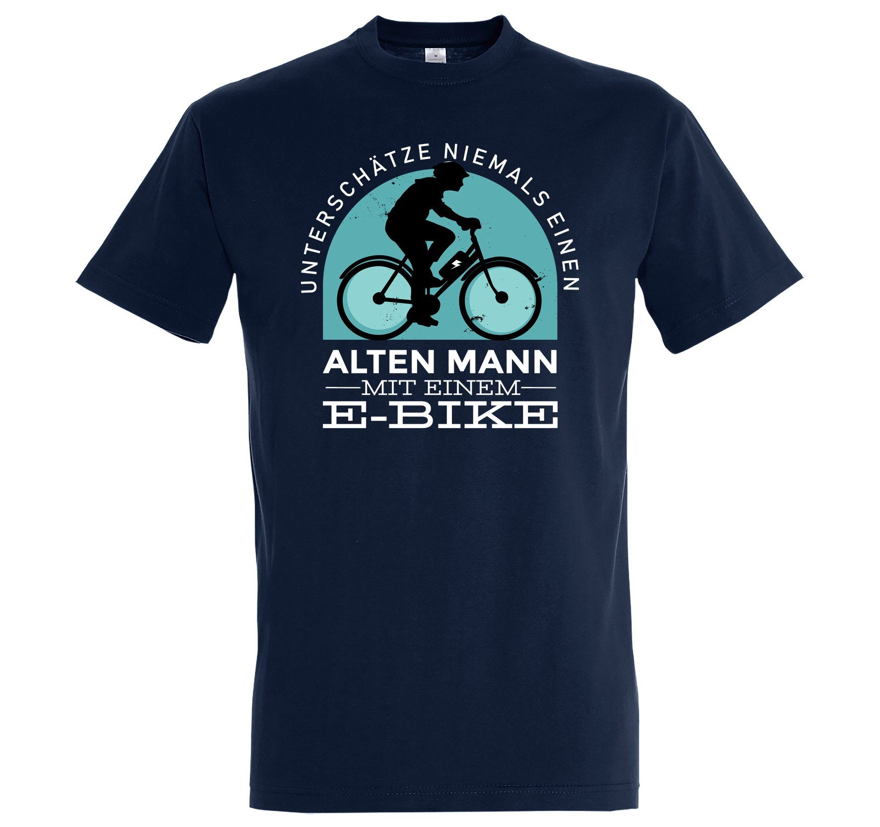T-Shirt Alter Mann mit E-Bike Herren Shirt