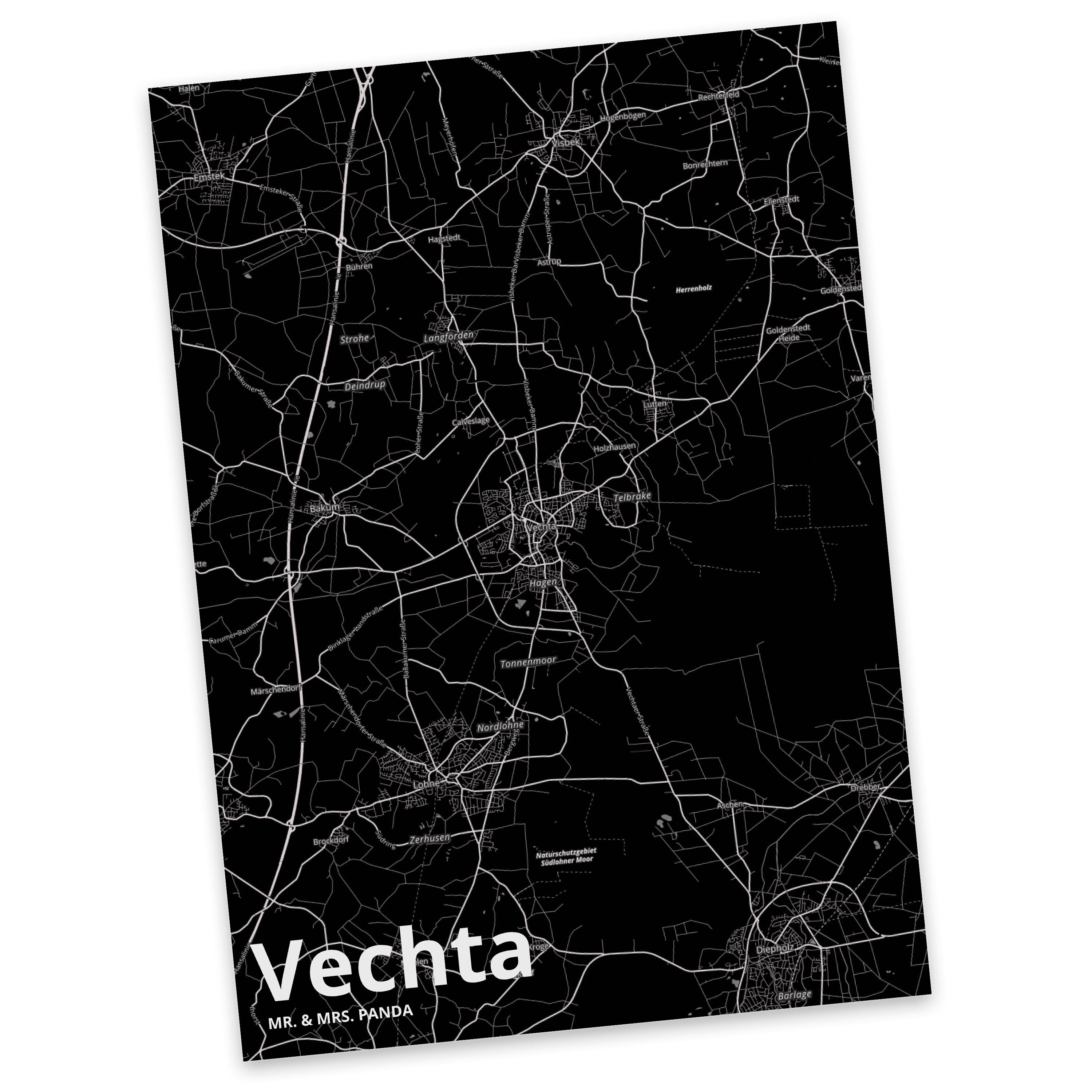 Mr. & Mrs. Panda Postkarte Vechta - Geschenk, Einladungskarte, Ansichtskarte, Stadt Dorf Karte L