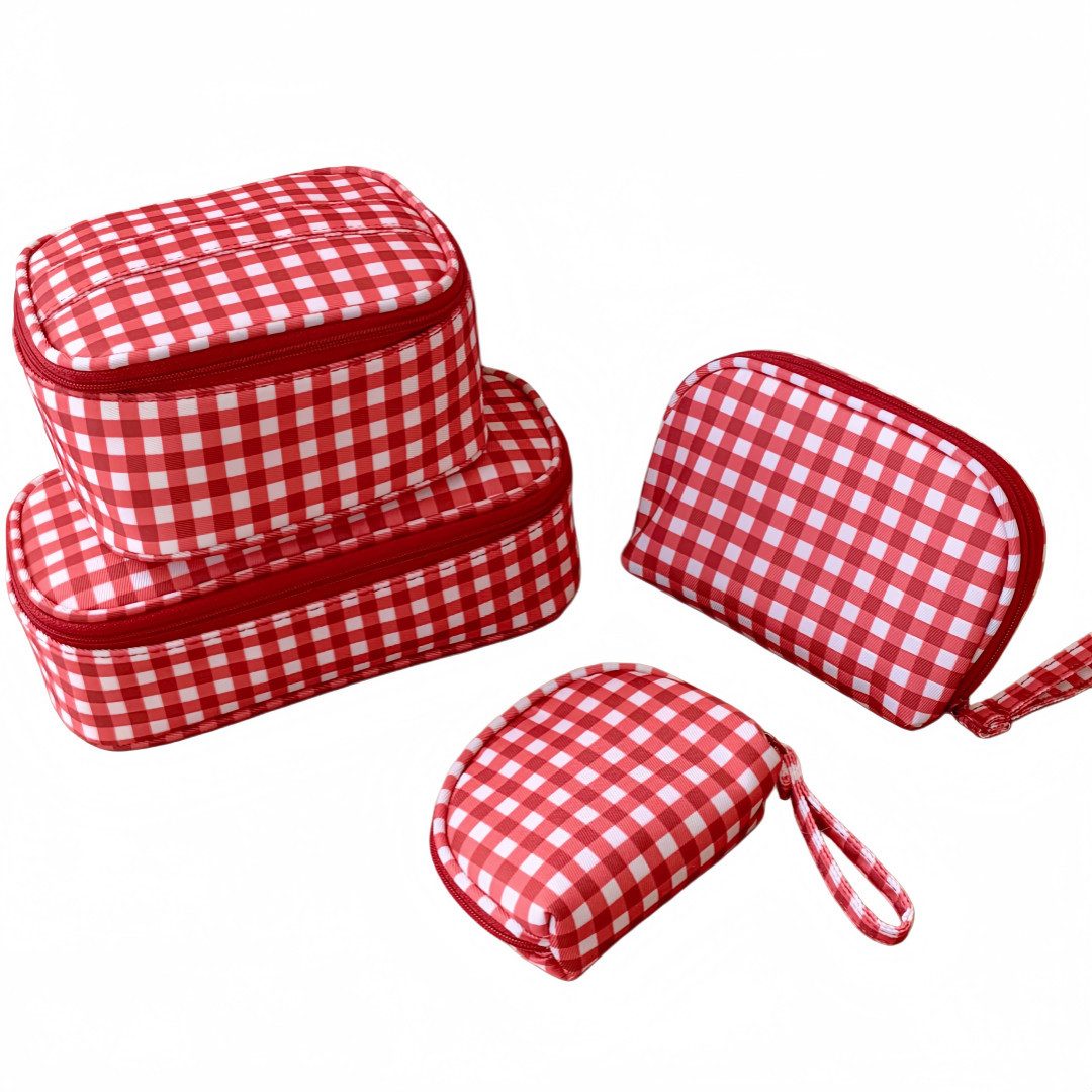 FOUORTUNATE-BEE Kosmetiktasche Kosmetiktasche 4er Set, Reiseetui, Kulturtasche mit Reißverschluss, Reiseorganizer für Kosmetik, Pflegeartikel, Kleinteile und Stifte