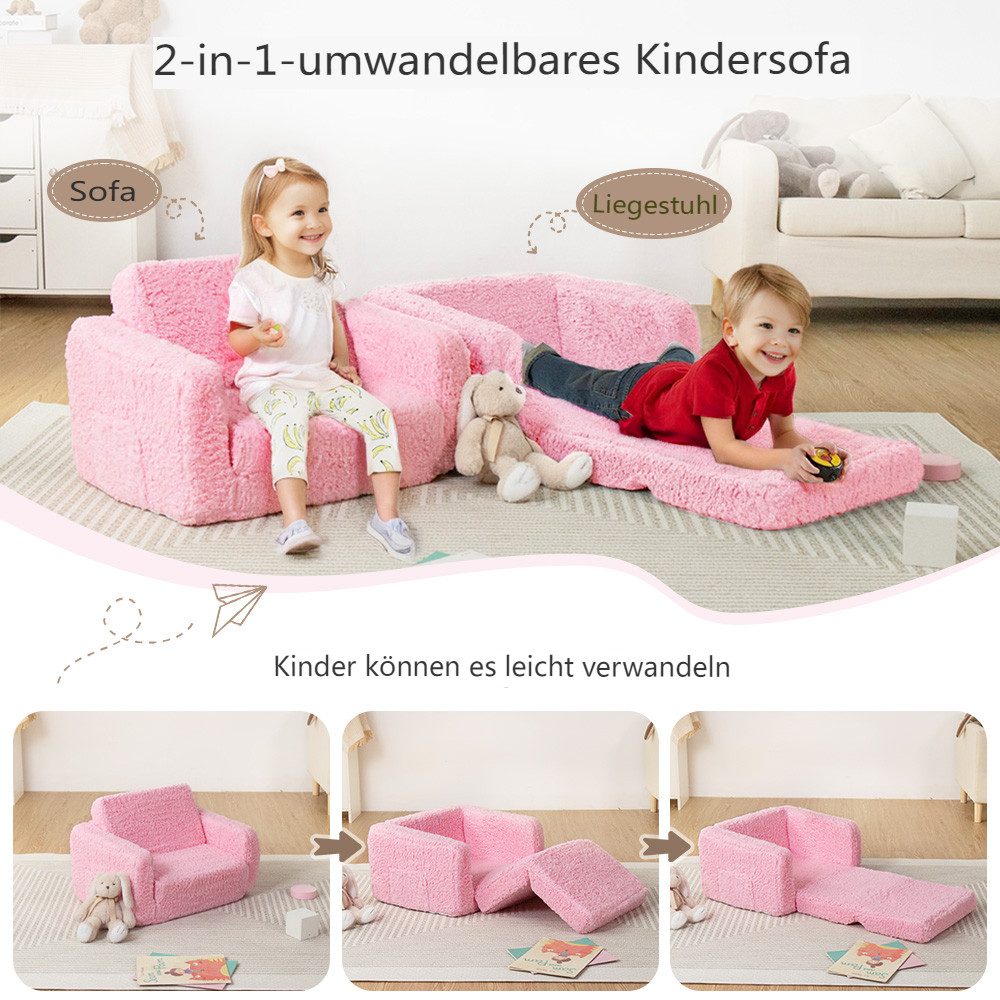Insma Kindersofa Klappbar 2 in 1 Schlafsofa, Kindersessel Loungesessel mit günstig online kaufen