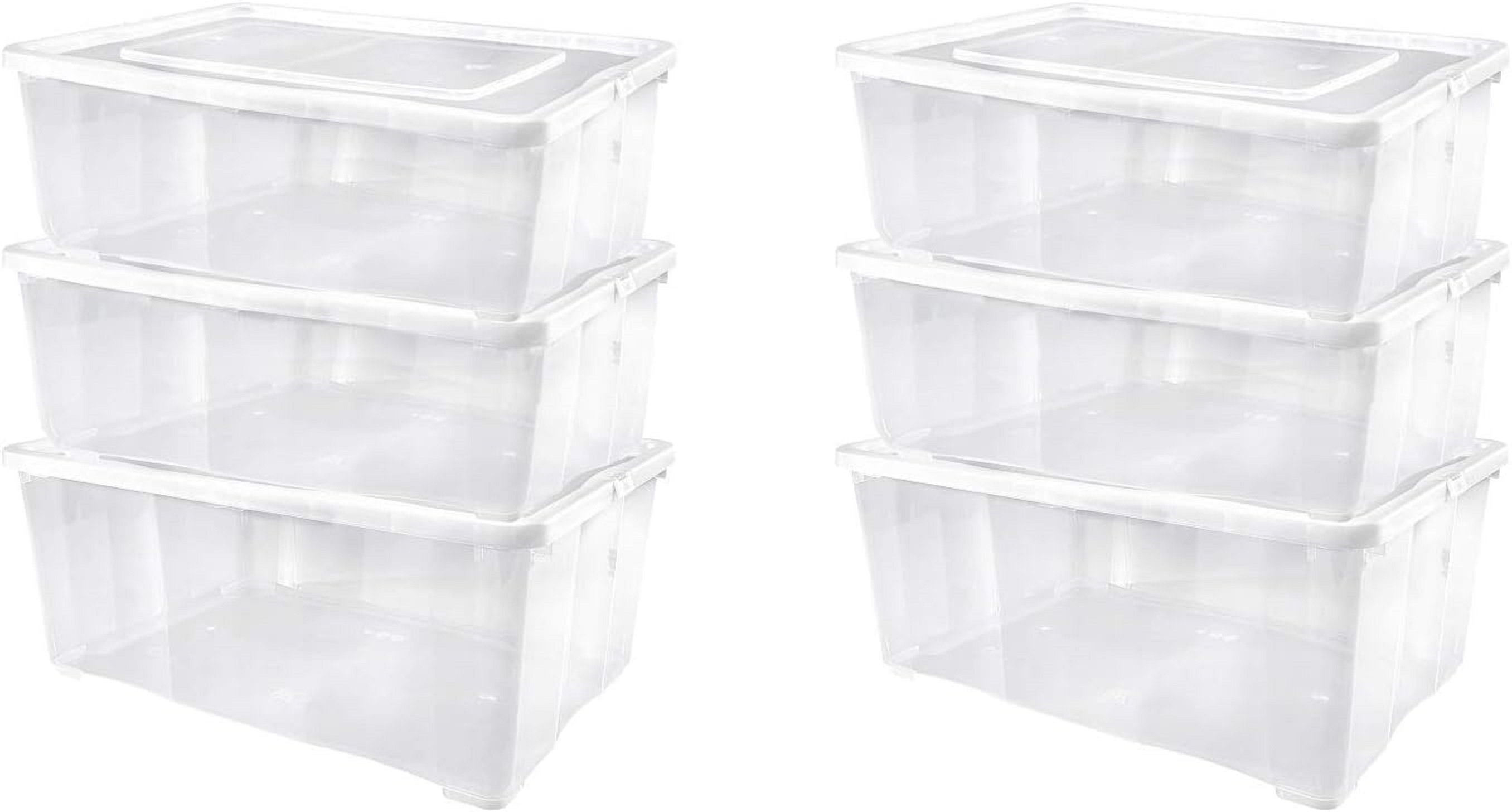 Schuhbox 6 er Set je 10,0 Liter Klarsichtboxen Stapelboxen Kunststoffboxen