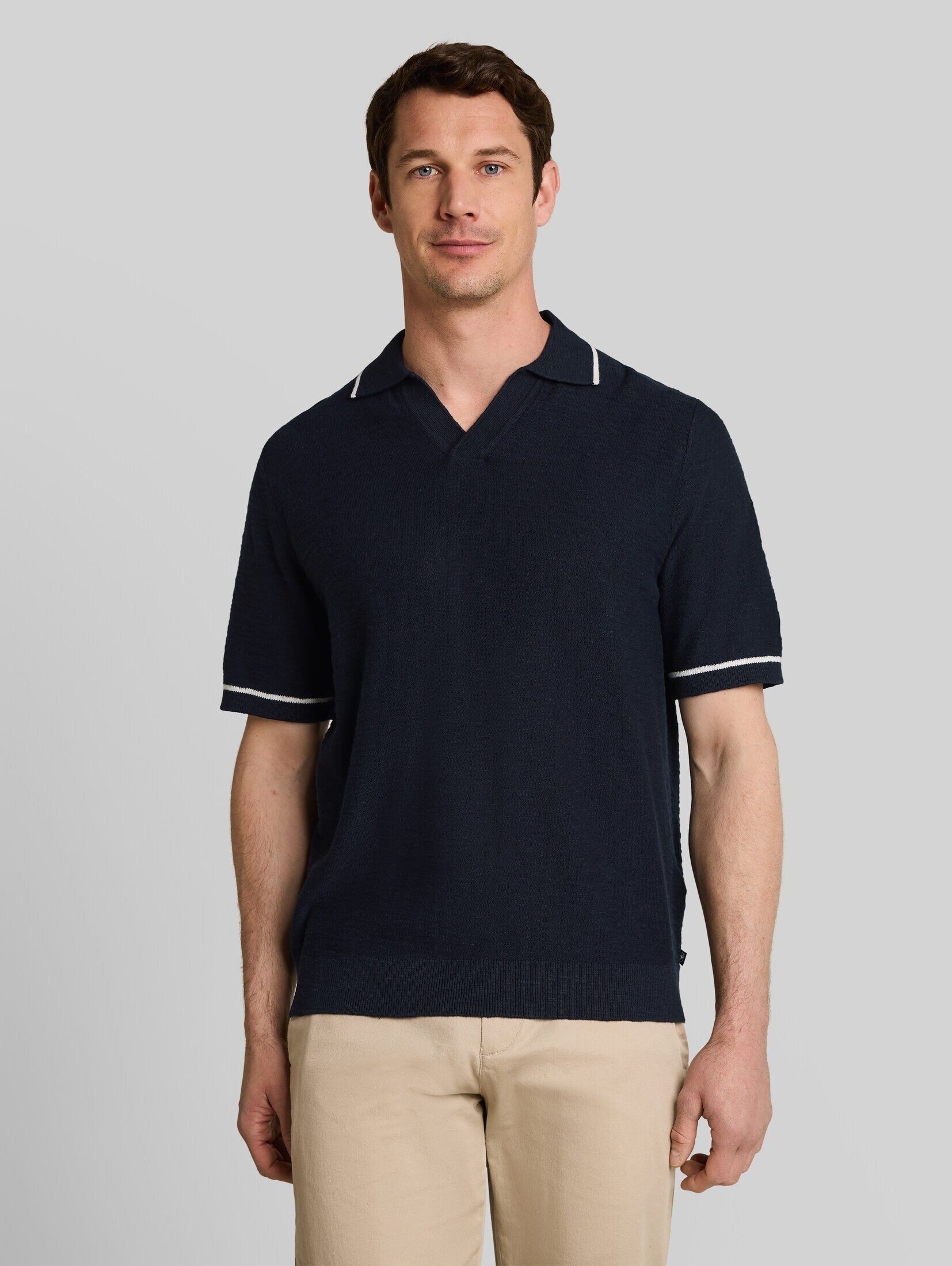 TOM TAILOR T-Shirt Pullover & Strickjacken Strick-Poloshirt aus Baumwolle