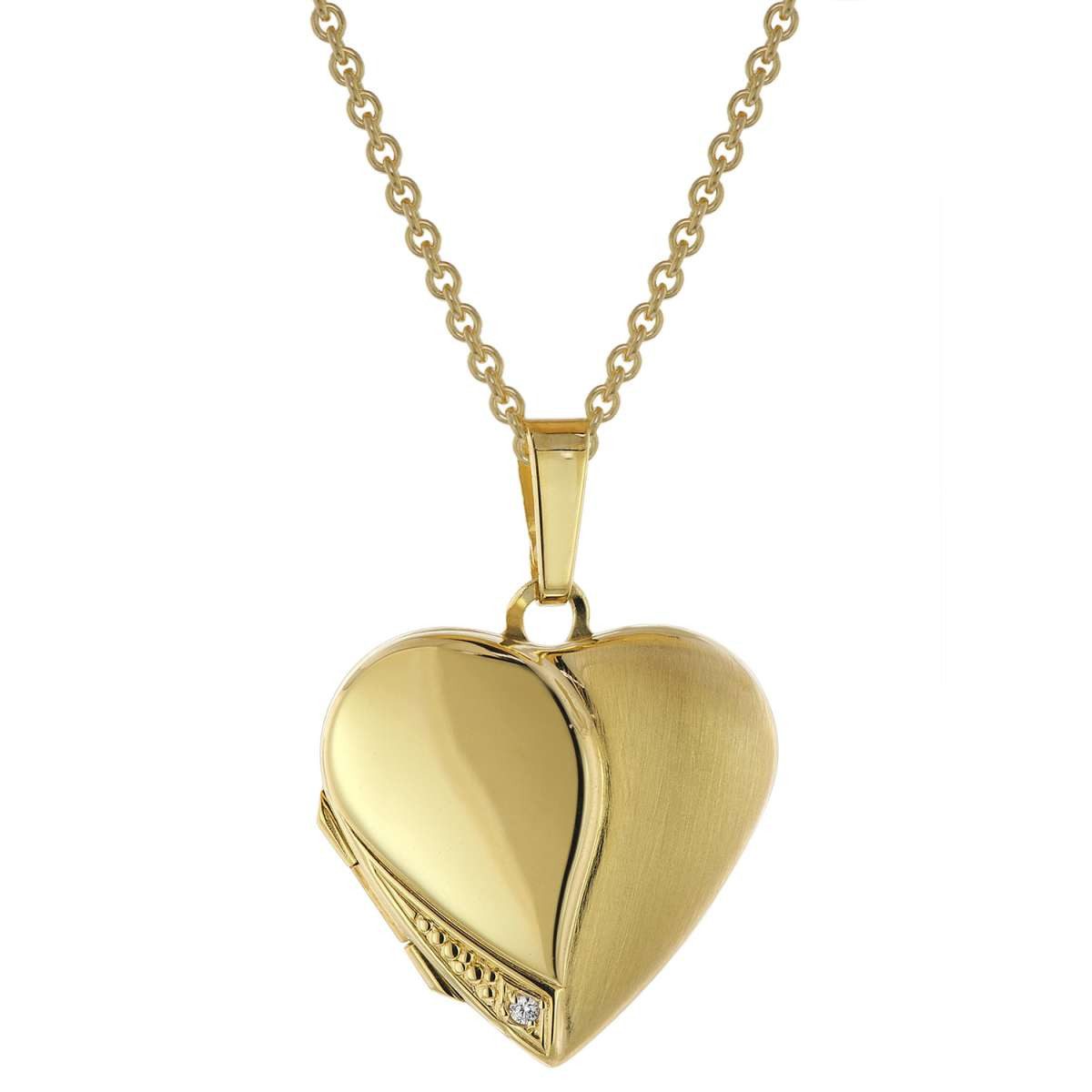 trendor Herzkette 75738, Medaillon Herz mit Damen Gold auf Silber 925