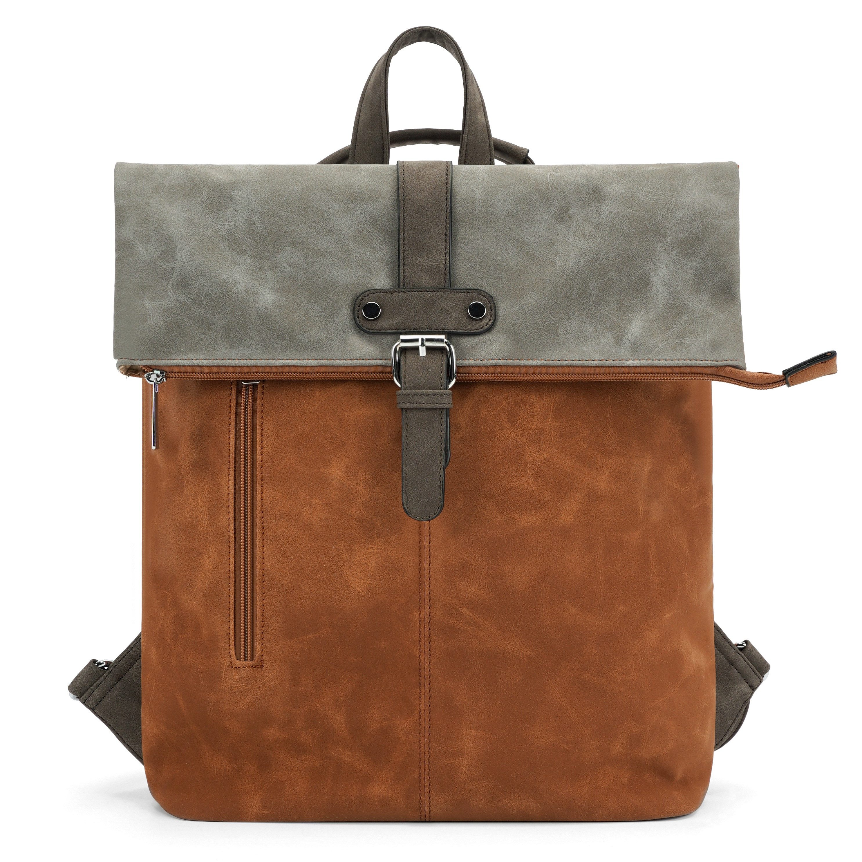 MIRROSI Rucksack Unisex auch als Crossbody Bag 2 in 1, Elegant (35x(41+10)x12cm), aus hochwertigem Kunstleder, Tagesrucksack, Daypack