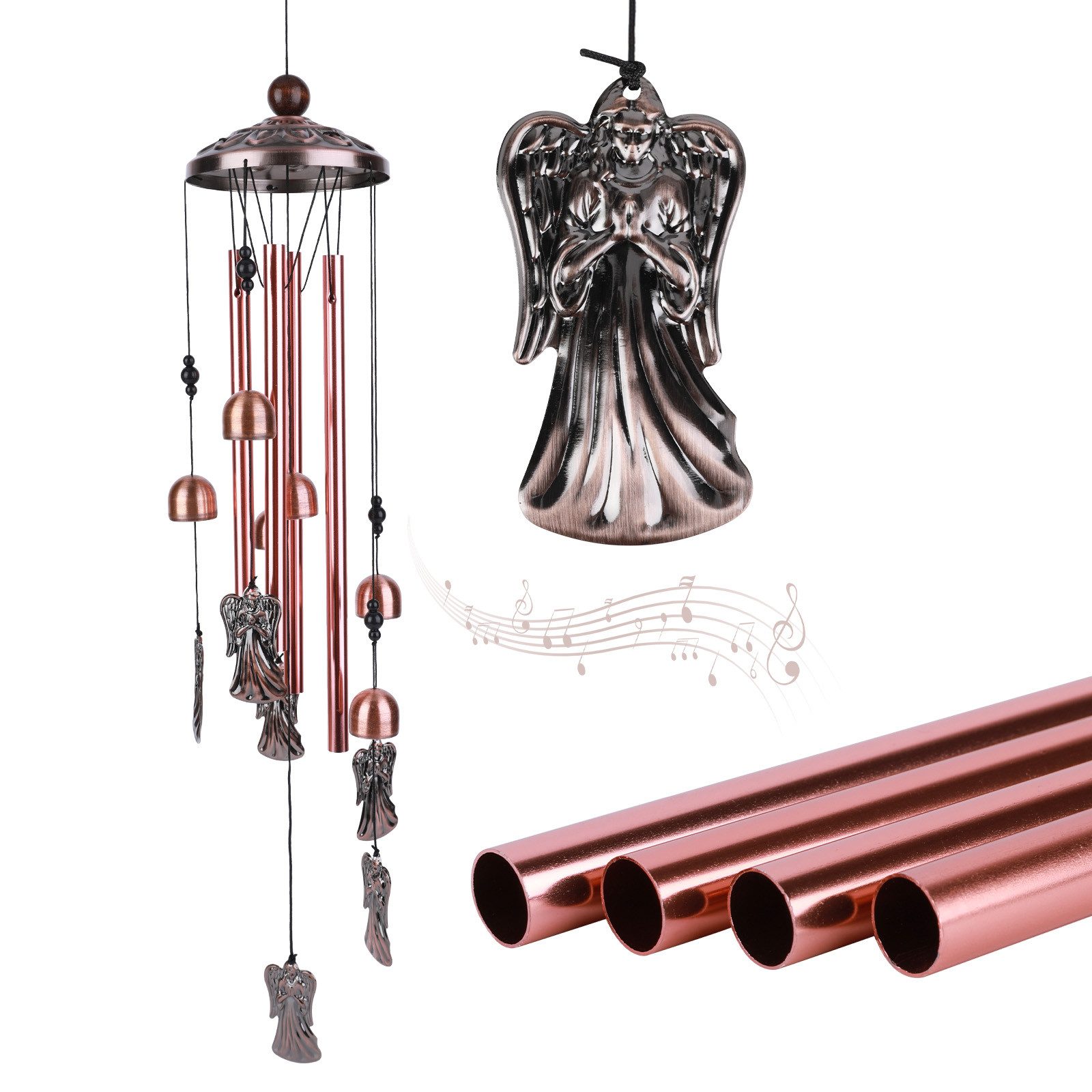 BlingBin Windspiel Engel-Windspiel für draußen, Religiöse Windspiele Gartendekoration (1er Set, 1 St., Windspiel), Engel Dekoration Windspiel, Geschenke für Väter Mütter Familie Freunde