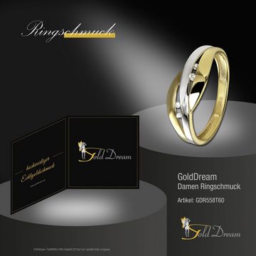 GoldDream Goldring GoldDream Gold Ring Bicolor Gr.60 (Fingerring), Damen Ring Bicolor, 60 (19,1), 333 Gelbgold, 333 Weißgold - 8 Kt, gold