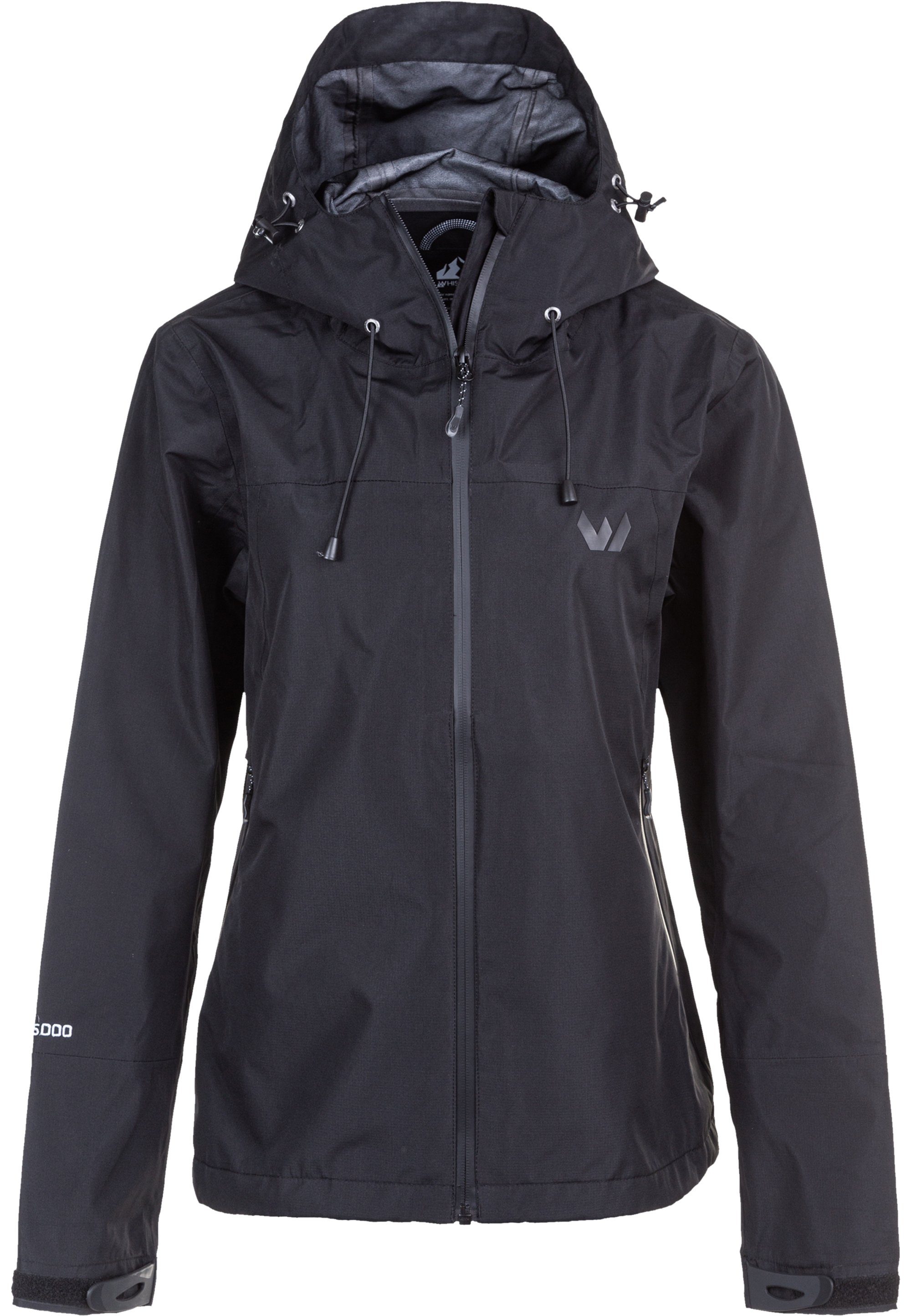 Jacket praktischer WHISTLER Shell 15000 schwarz Kapuze W Softshelljacke BROOK W-PRO mit