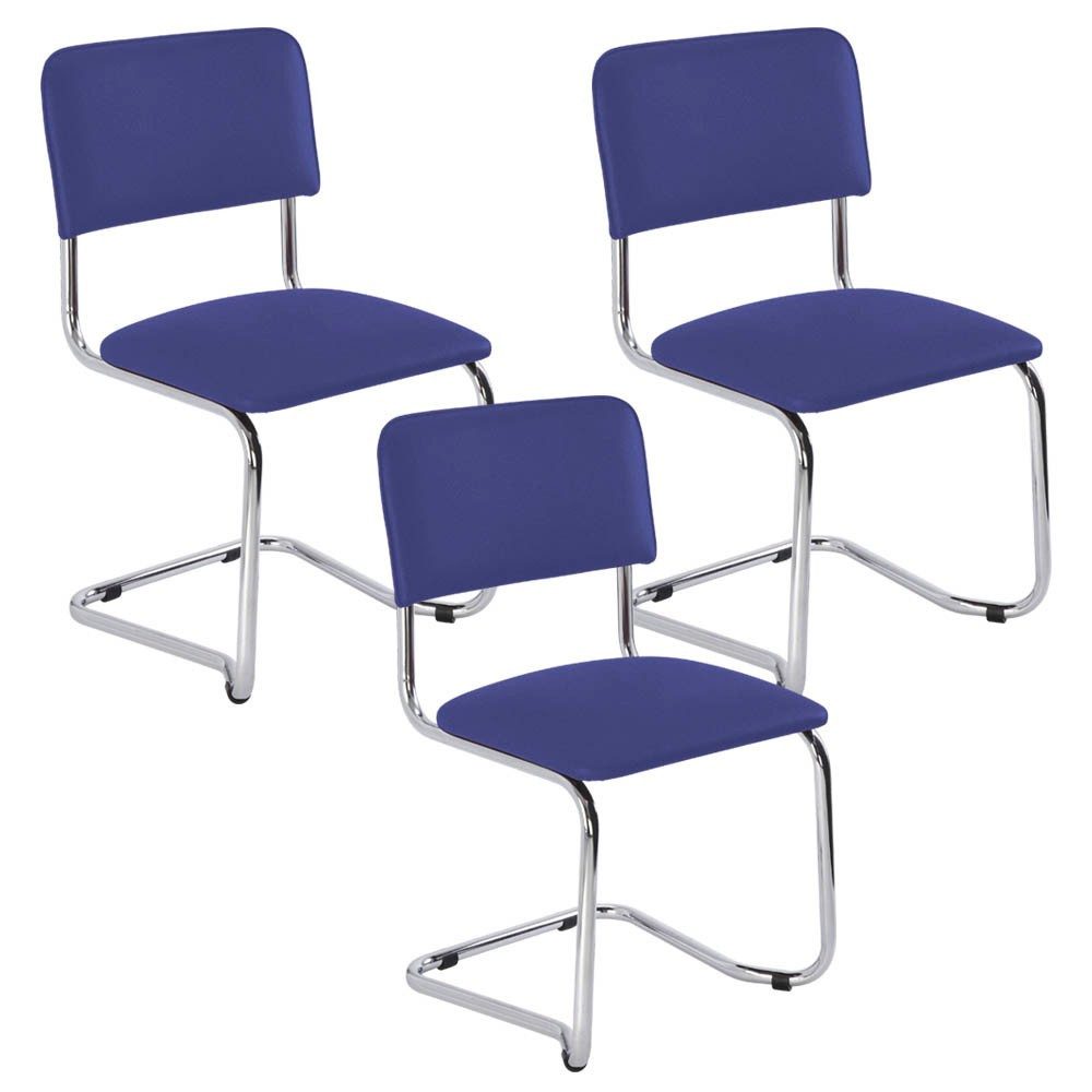 Nowy Styl Besucherstuhl 3 Besucherstühle Sylwia Freischwinger - blau