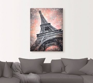 Artland Leinwandbild Modern Art Eiffelturm, Gebäude (1 St), auf Keilrahmen gespannt