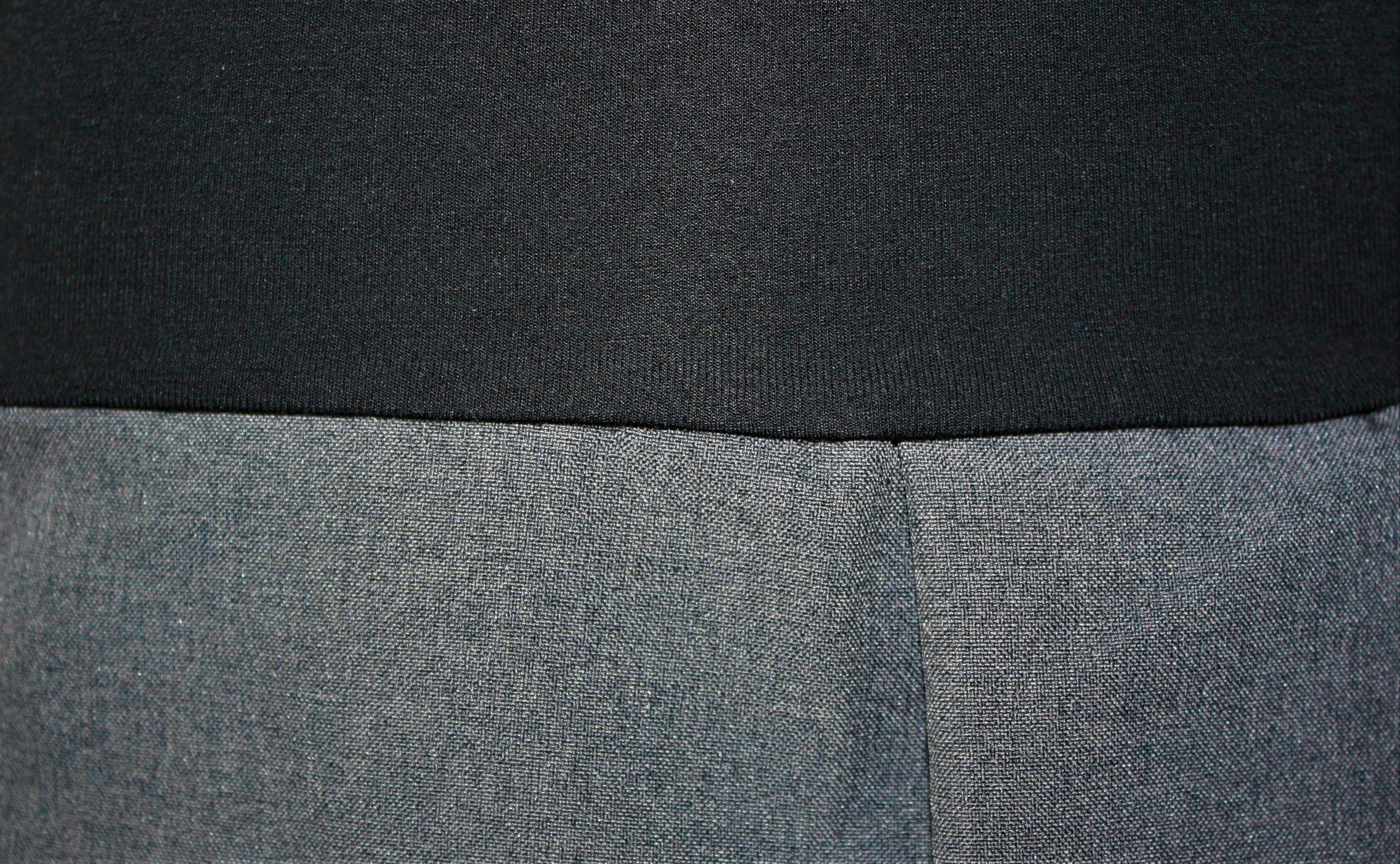 Schwarz dunkle Bund Ecru design elastischer meliert Grau Grau Ballonrock 65cm