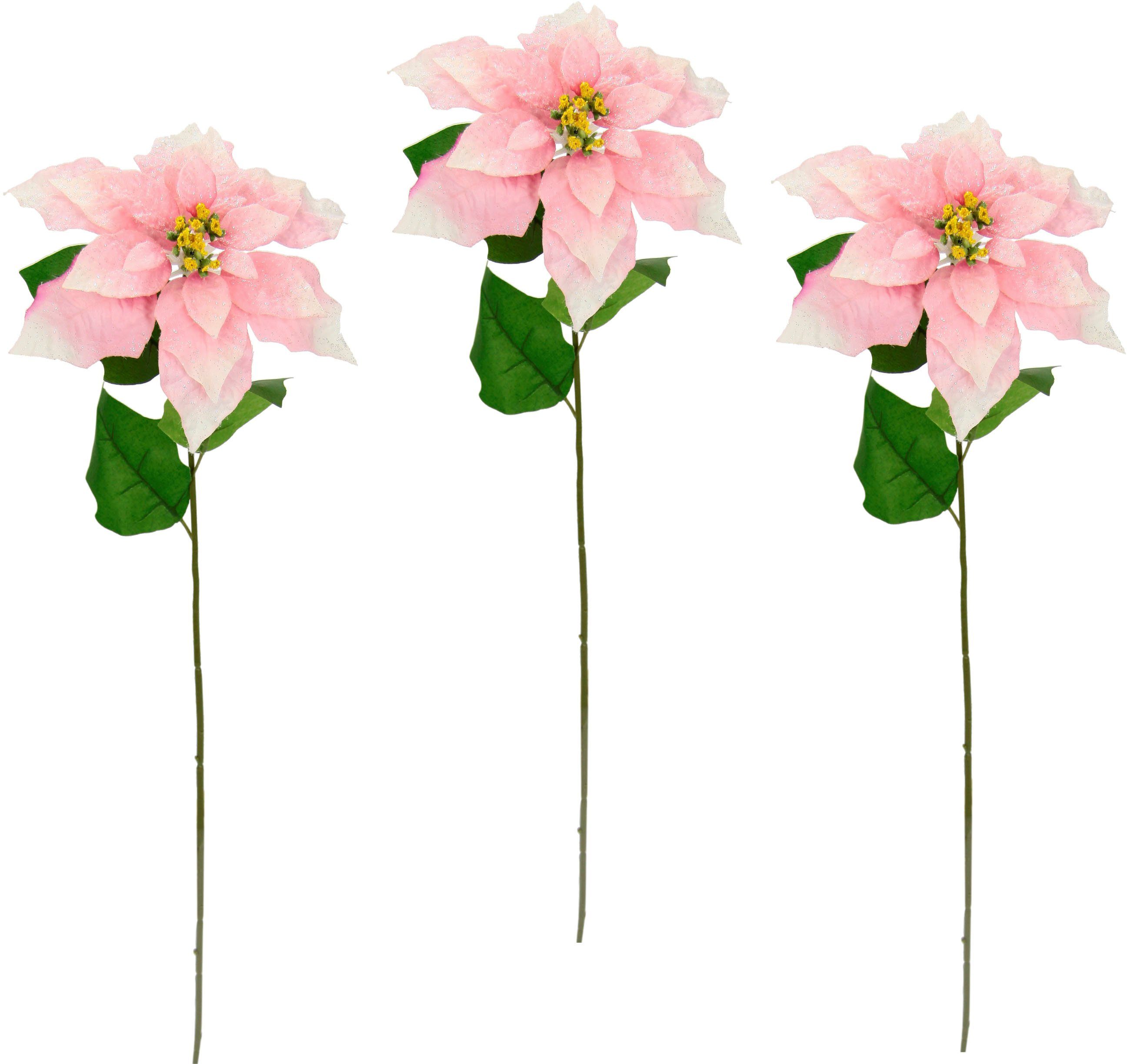 Winterliche Kunstpflanze Kunstblume, künstliche Poinsettiablume, Weihnachts günstig online kaufen