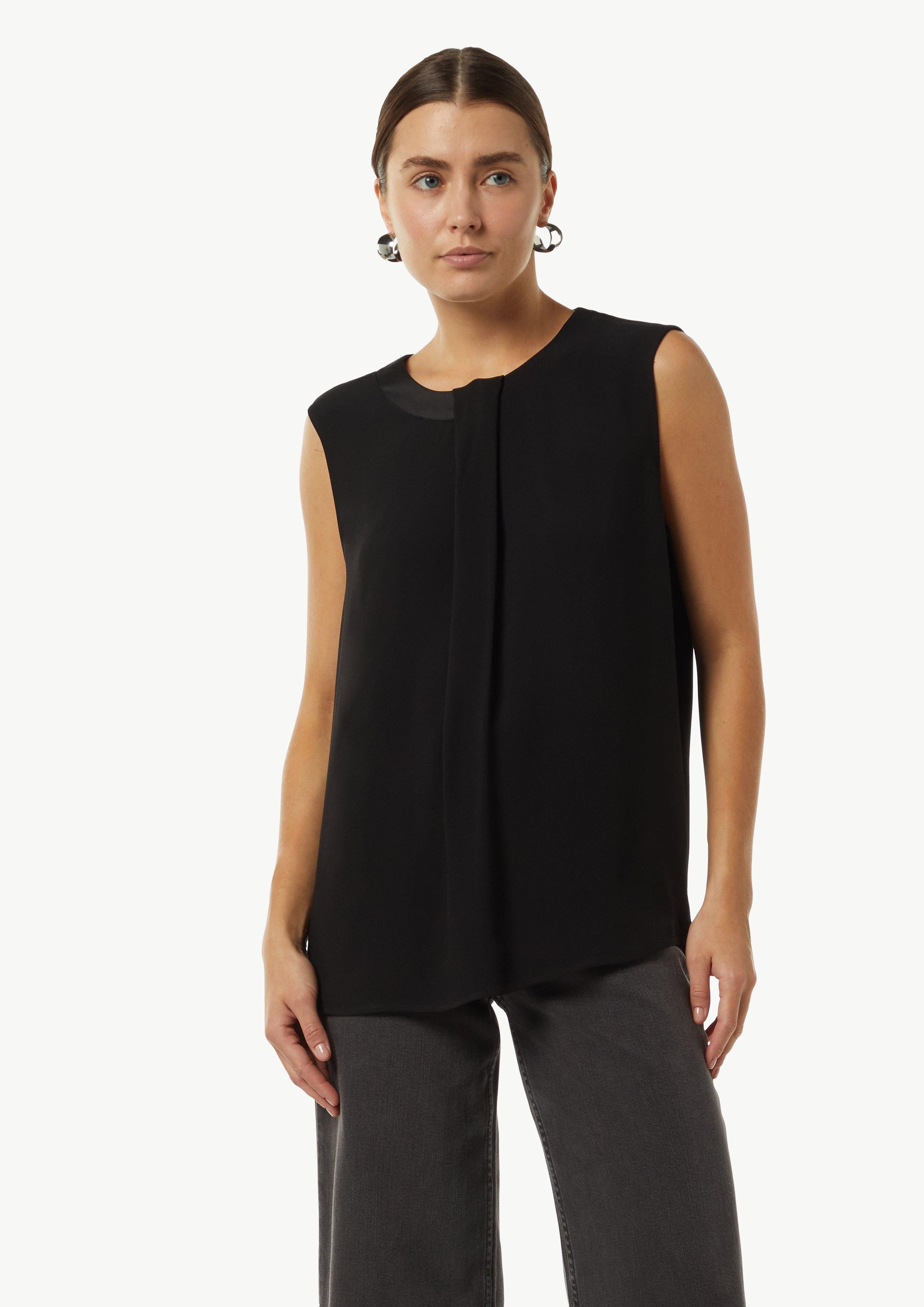 Blusentop Crêpe-Top mit Faltendetail