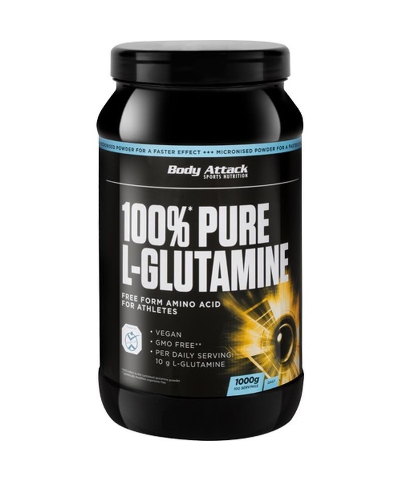 Body Attack Pure L-Glutamine 1kg Pulver, 1000 g, Pulver