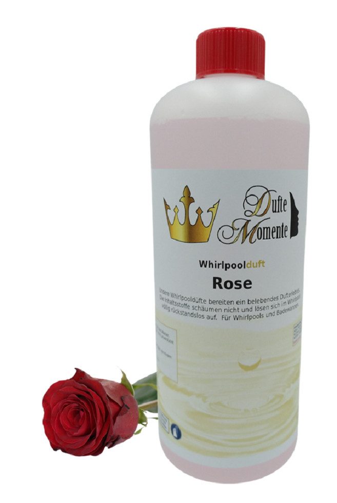 Dufte Momente Badezusatz Whirlpool Duft Rose 1000ml, vegan und ohne Tierversuche, kein Schaum