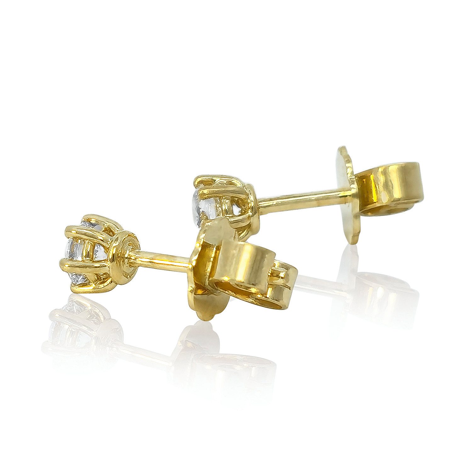 Webgoldschmied Paar Ohrstecker Ohrstecker 750 Weißgold mit 2 Diamanten Lupenrein (IF) feines weiß (F), Originalphotos, nicht im Photoshop bearbeitet