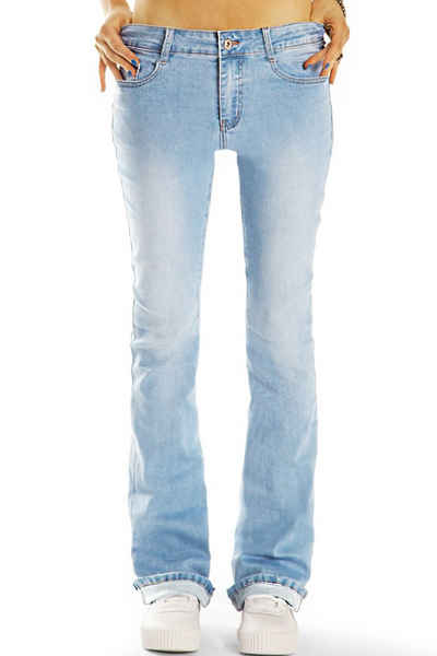 be styled Bootcut-Jeans Mid Waist Bootcut Stretch Jeans Hosen Schlagjeans - Damen - j3r-1 5-Pocket-Style