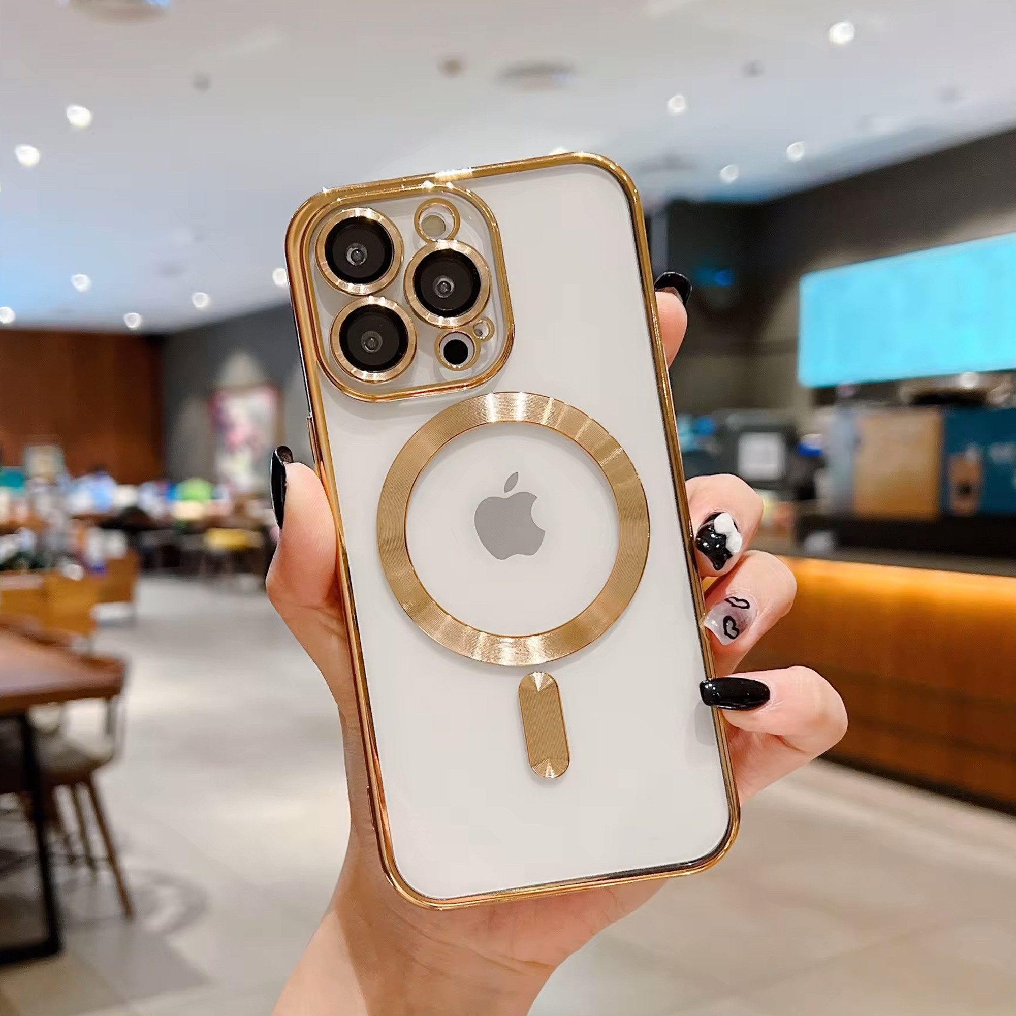 Wörleonline Handyhülle für Apple iPhone 12 Pro Max mit integriertem Kameraschutz, TPU Schutzhülle, MagSafe kompatible Hülle