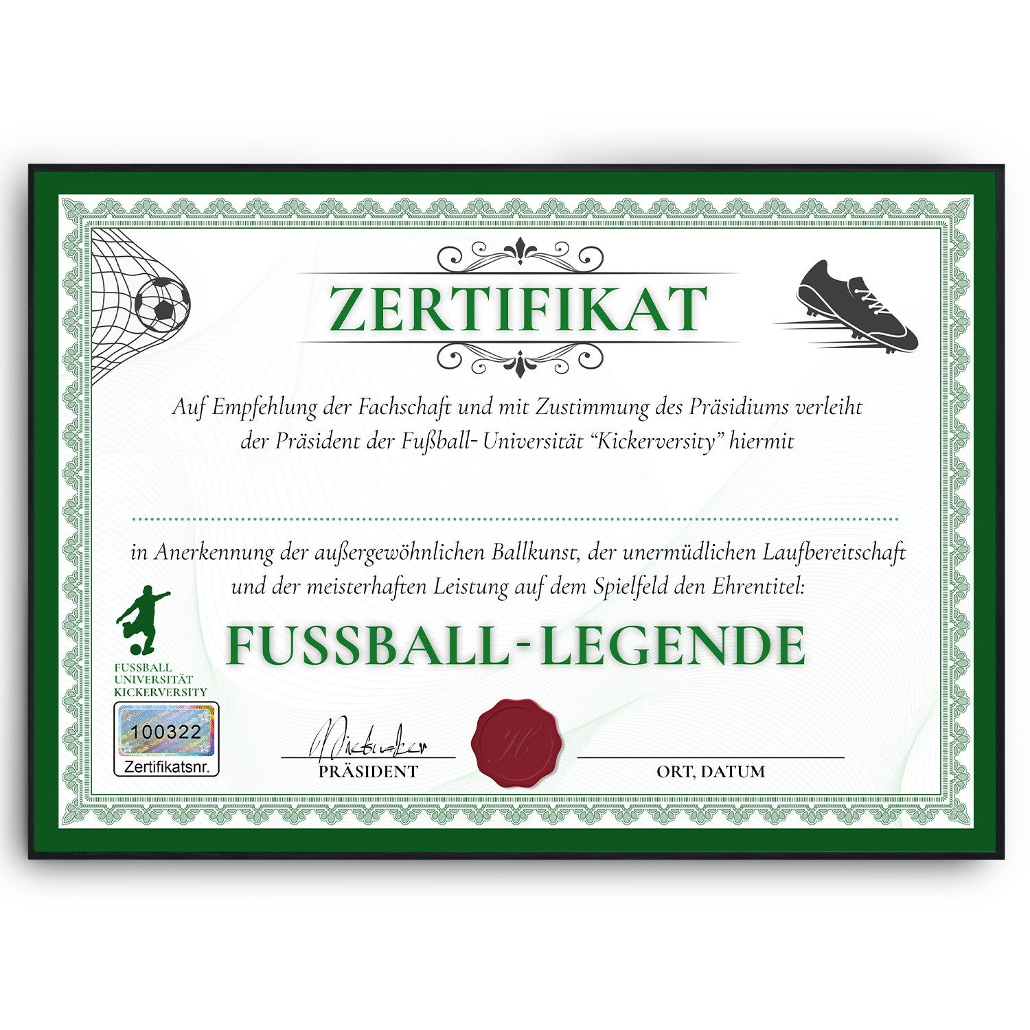 Tigerlino Poster Fußball Urkunde Lustig Geschenk günstig online kaufen