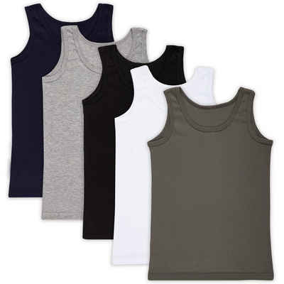 LOREZA Unterhemd »5 Jungen 100% Baumwolle Unterhemden ohne Seitennah« (Spar-Packung, 5-St., 5er-Pack)