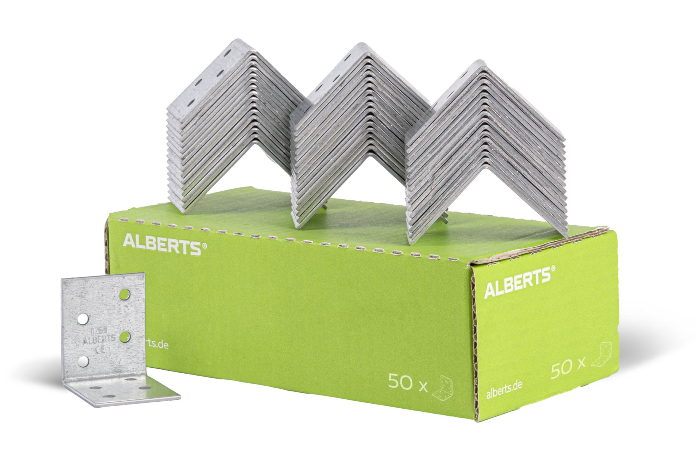 Alberts Winkelverbinder, Alberts 50x Winkelverbinder Bauwinkel Holzverbinder Lochplattenwinkel