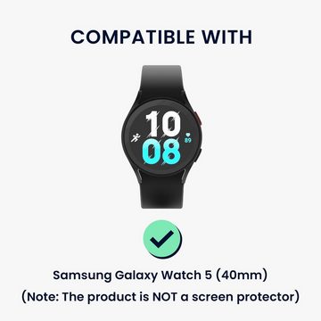kwmobile Smartwatch-Hülle 2x Kunststoff Hülle für Samsung Galaxy Watch 5 (40mm), Schutzrahmen - Glitzer Schutzhülle in Transparent Schwarz