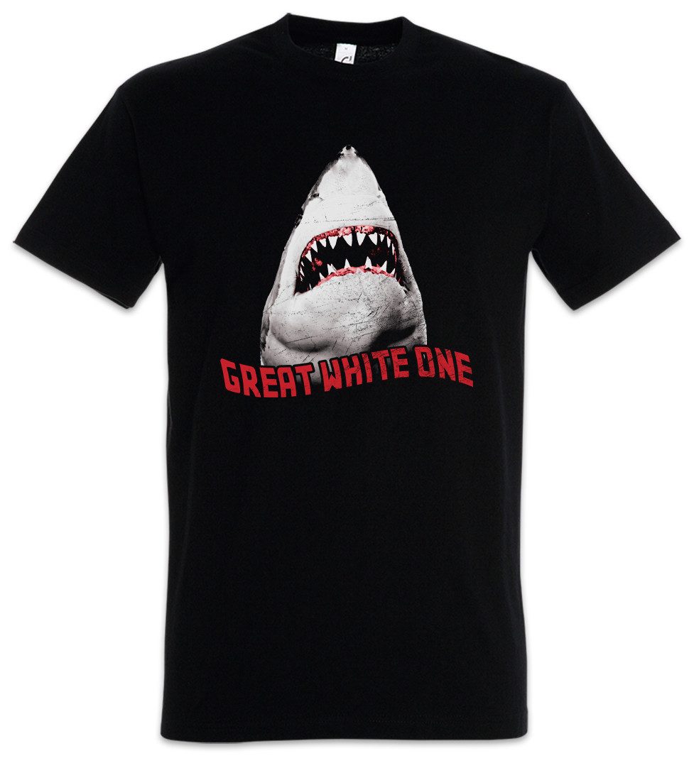 Urban Backwoods Print-Shirt White Shark II Herren T-Shirt Weißer Hai Jaws Surfer Taucher Weiße (1-tlg) Diver Größen Hawaii Maui