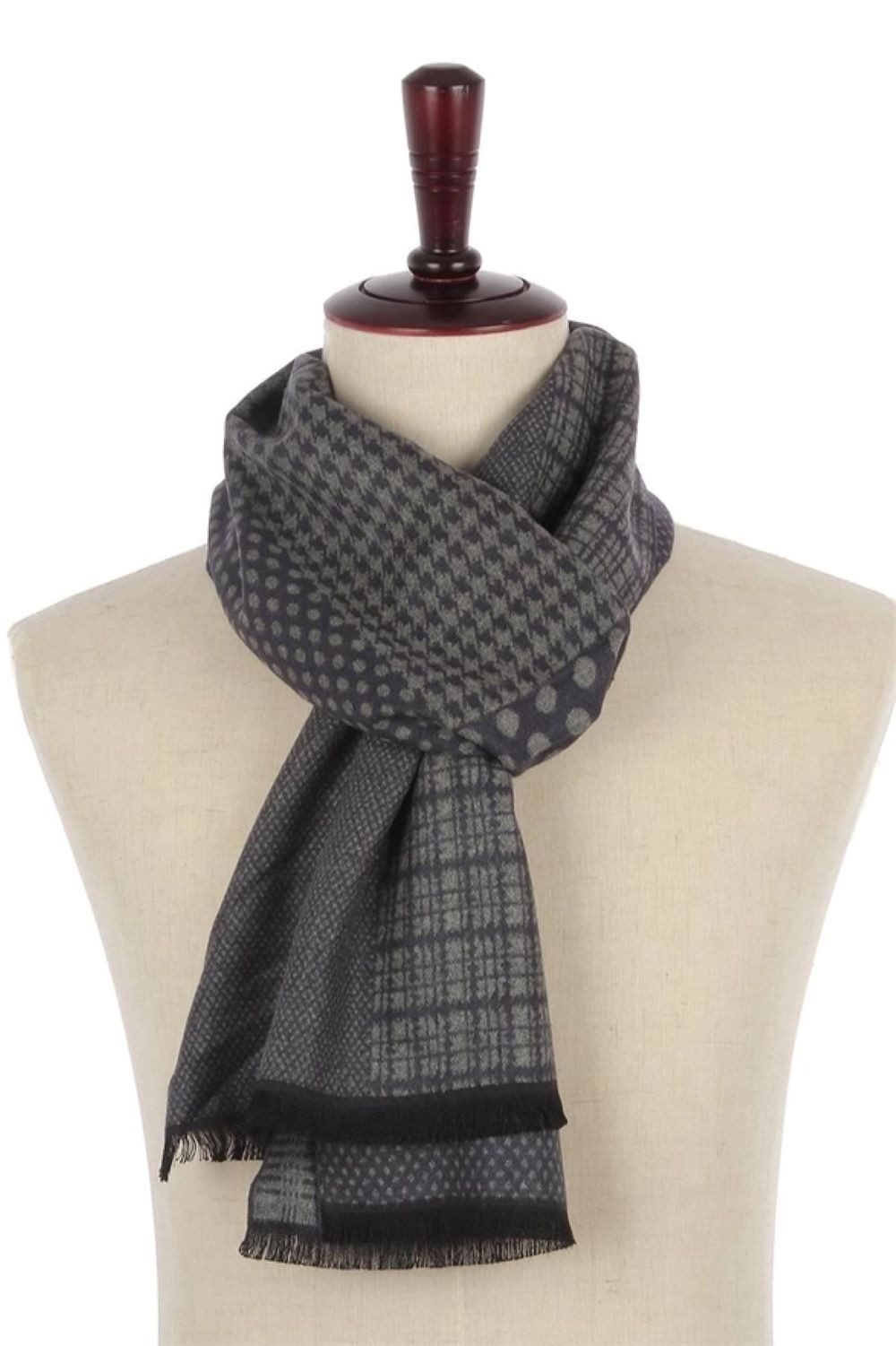Fashion Scarf World Schal Eleganter Herren-Schal mit Mixmuster, Hochwertige Verarbeitung mit Liebe zum Detail