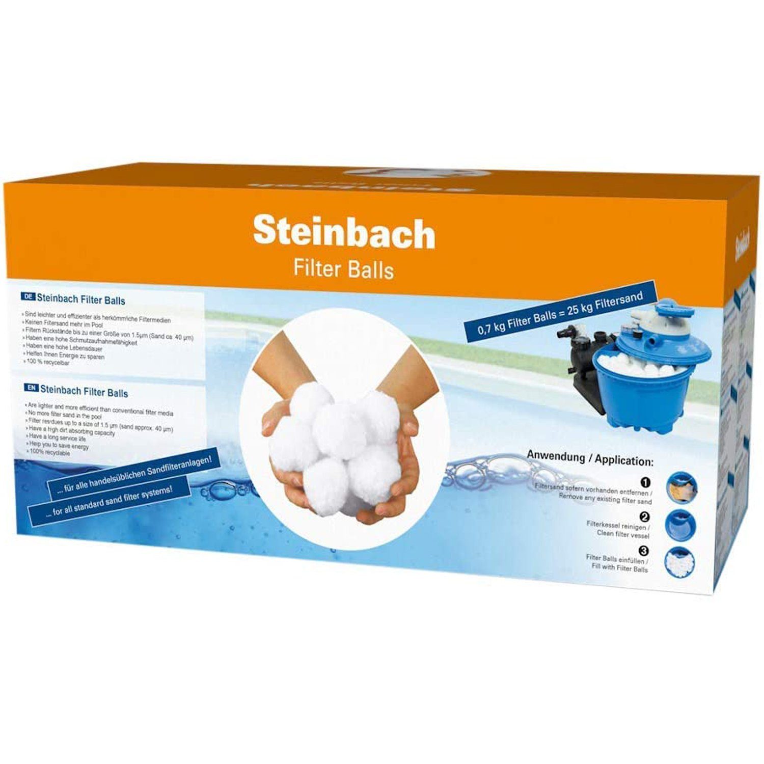 Steinbach Pool Filterbälle / Filter Balls für Swimming Pool Sandfilteranlagen, 0,7 kg, hohe Schmutzaufnahmefähigkeit