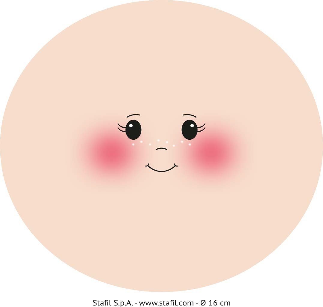 stafil Aufnäher Gesicht auf Trikotstoff Stefy, 3 Stück