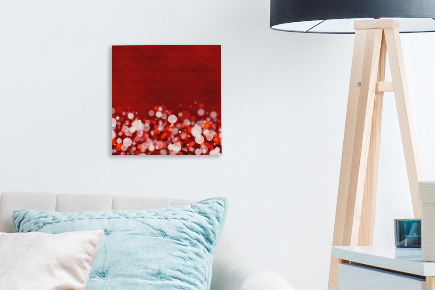 OneMillionCanvasses® Leinwandbild Roter Glitzer mit Hintergrund, Leinwand für Wohnzimmer St), unscharfem Bilder Schlafzimmer (1