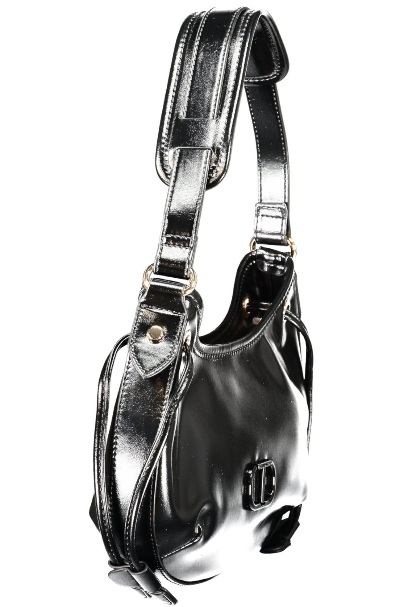 TWINSET Umhängetasche, Elegante schwarze Hobo-Damentasche mit vielseitigem Verschluss-System