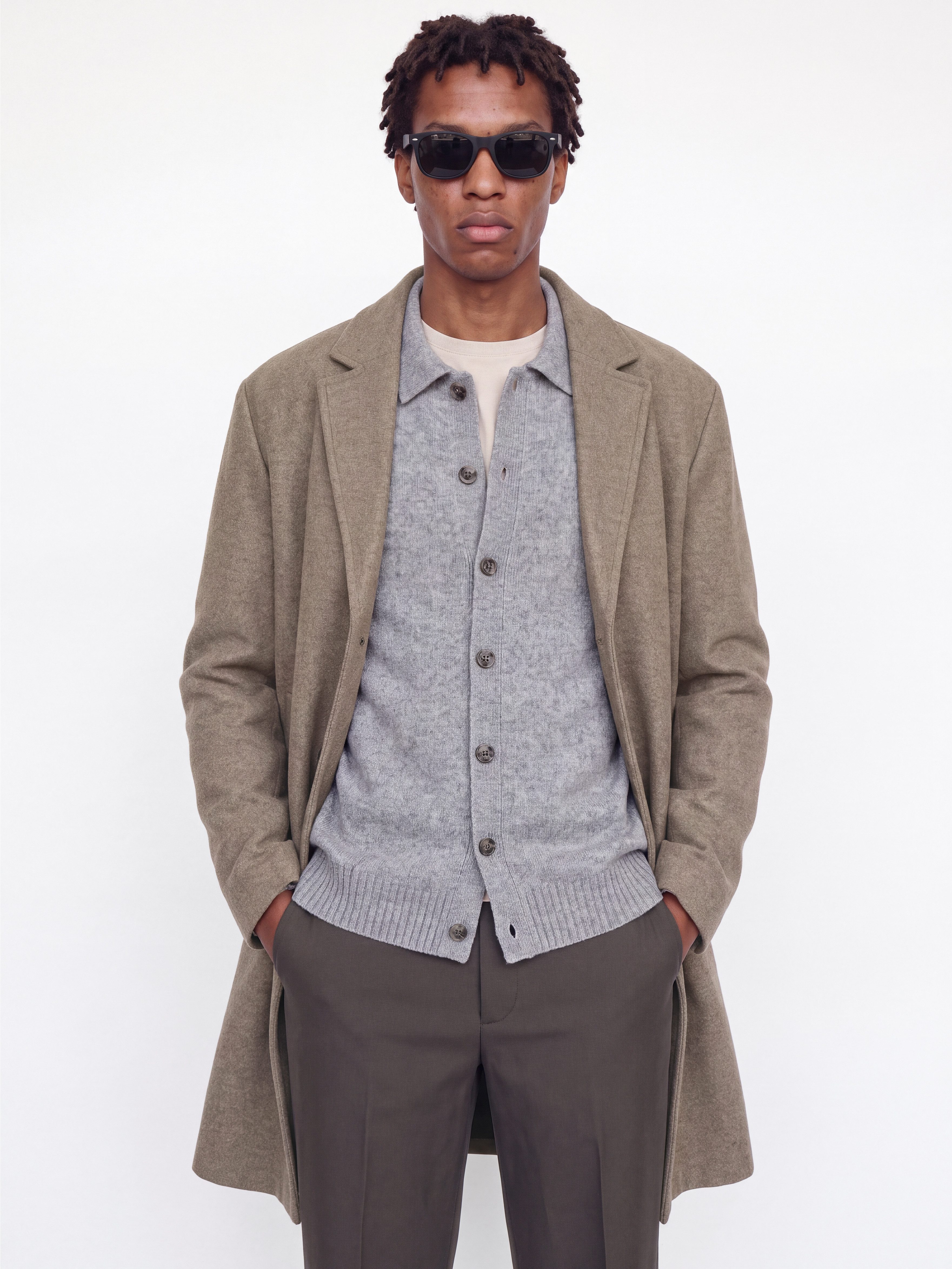 Jack & Jones Kurzmantel JJEJAMES COAT SN Kunstfaser, mit Reverskragen