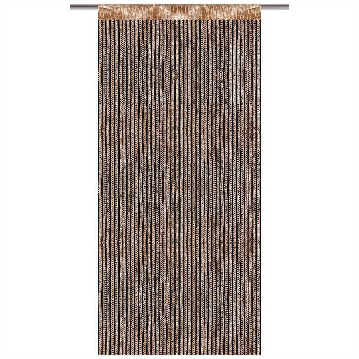 Bestlivings Fadenvorhang, Stangendurchzug, halbtransparent, Fadengardine mit Stangendurchzug (90 x 200cm bis 300 x 250cm)