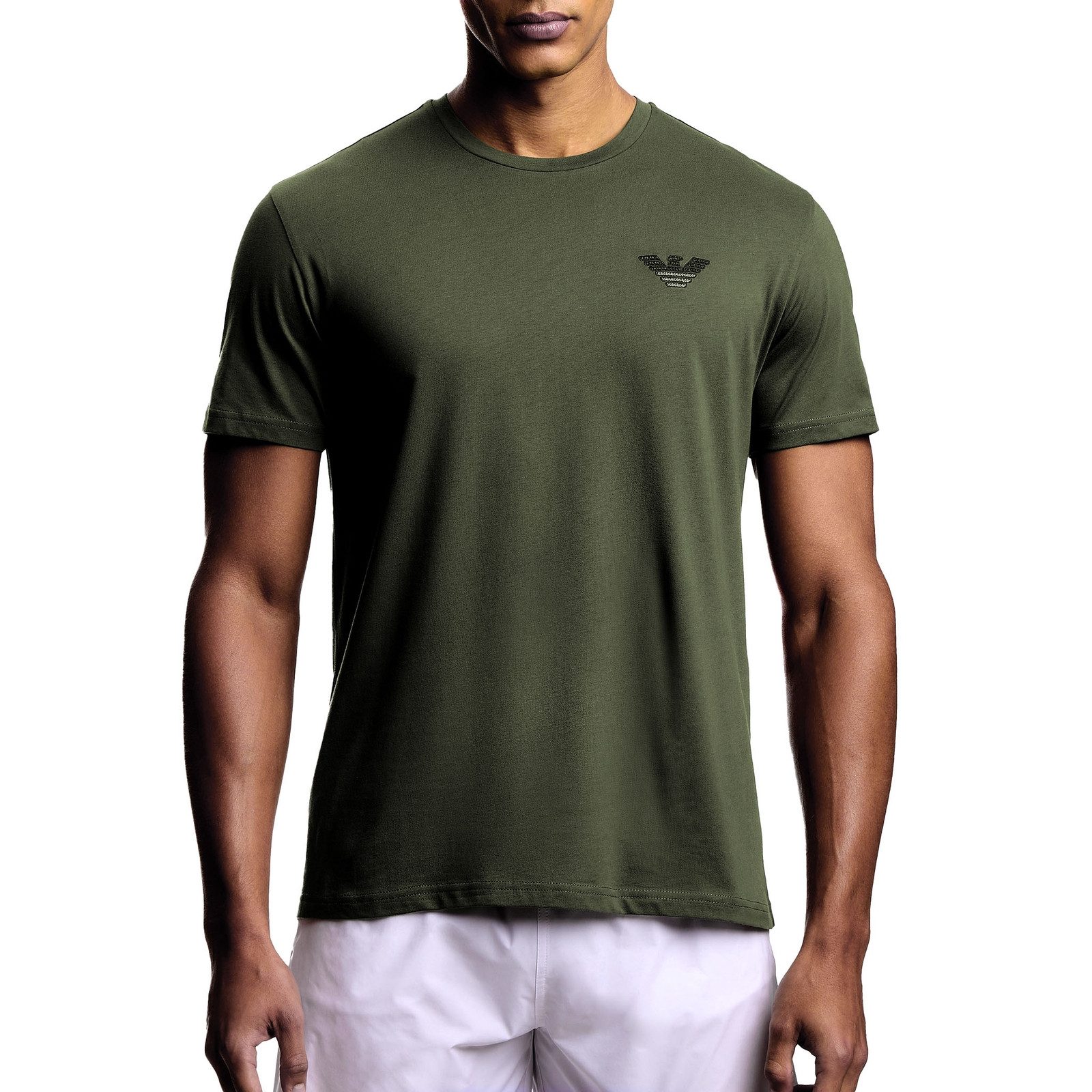 Emporio Armani T-Shirt T-Shirt Beachwear mit Logopatch über der Brust günstig online kaufen