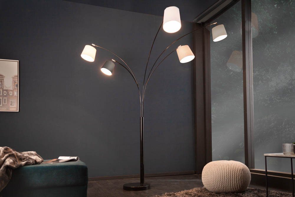 riess-ambiente Stehlampe LEVELS 205cm schwarz / greige / grau / weiß, ohne Leuchtmittel, flexibel verstellbar