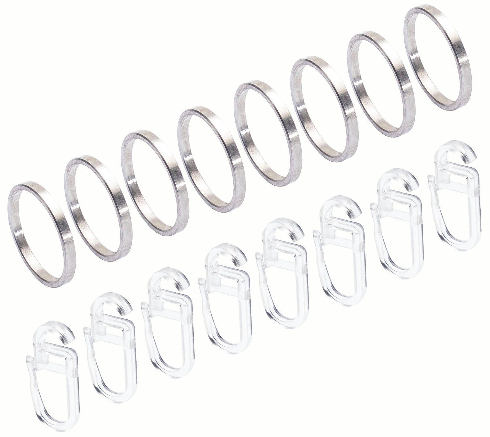 Flachring Gardinenring, Stilring mit Faltenlegehaken Skandinavia