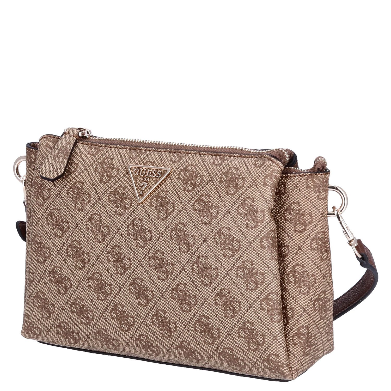 Umhängetasche GUESS Damen Umhängetasche Noelle Latte Logo/Brown