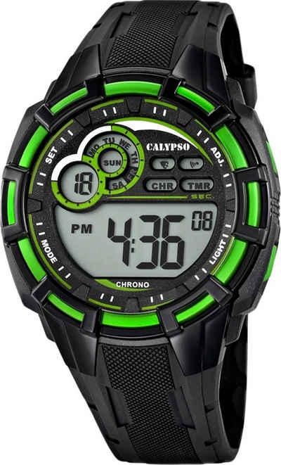 CALYPSO WATCHES Digitaluhr Calypso Jugend Uhr K5625/3 Kunststoffband, (Armbanduhr), Jugend Armbanduhr rund, PURarmband schwarz, Sport