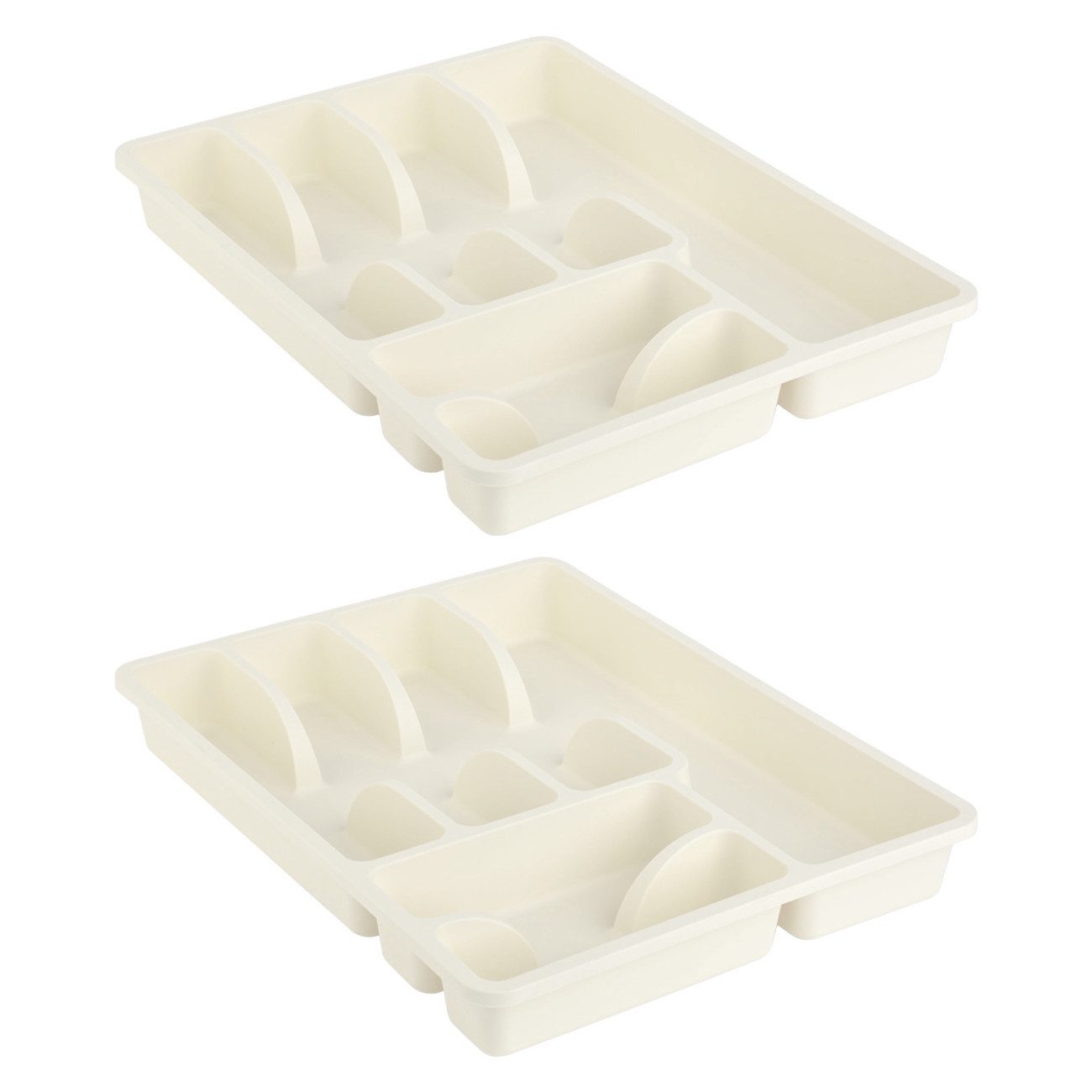Engelland Besteckkasten Besteckeinsatz für Schubladen 30 cm (Vorteils-Set, 2 St., 38 x 29 x 5 cm), BPA-frei, robuster PP-Kunststoff, für alle handelsüblichen Schubladen