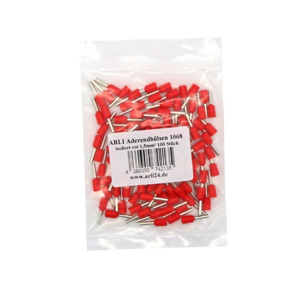 Thumbnail - ARLI Aderendhülsen Aderendhülsen isoliert rot 1,5 mm² - 5 x 100 er Beutel (500 Stück)