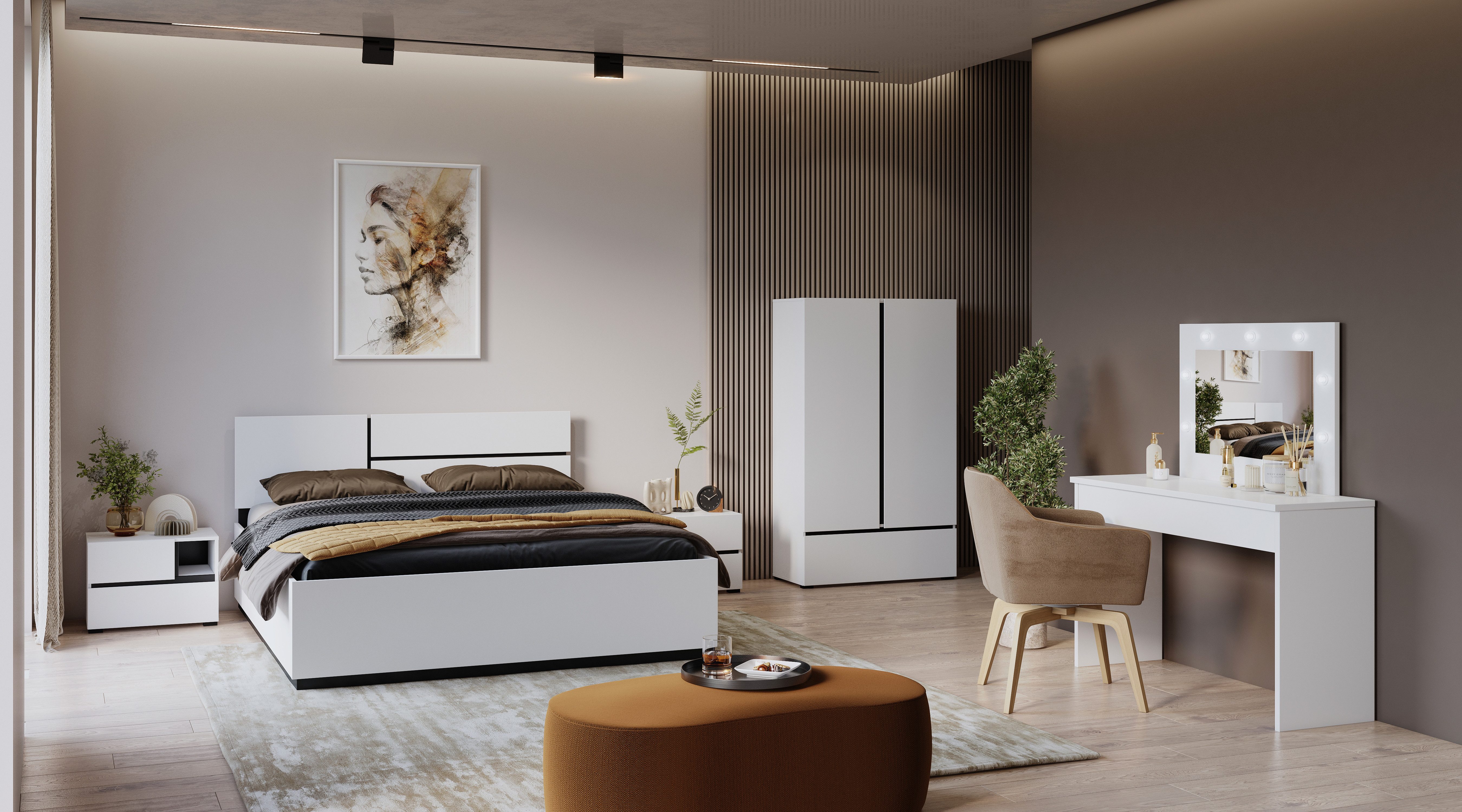 OTTO home Wäscheschrank Cross, moderner griffloser Kleiderschrank Mehrzweckschrank, Drehtürenschrank mit 1 Schublade, 3 Farben verfügbar – Bild 4 von 5