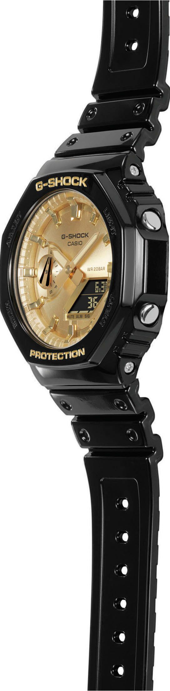 CASIO G-SHOCK Chronograph GA-2100GB-1AER, Quarzuhr,Armbanduhr,Herrenuhr,digital, bis 20 bar wasserd.Resinarmband