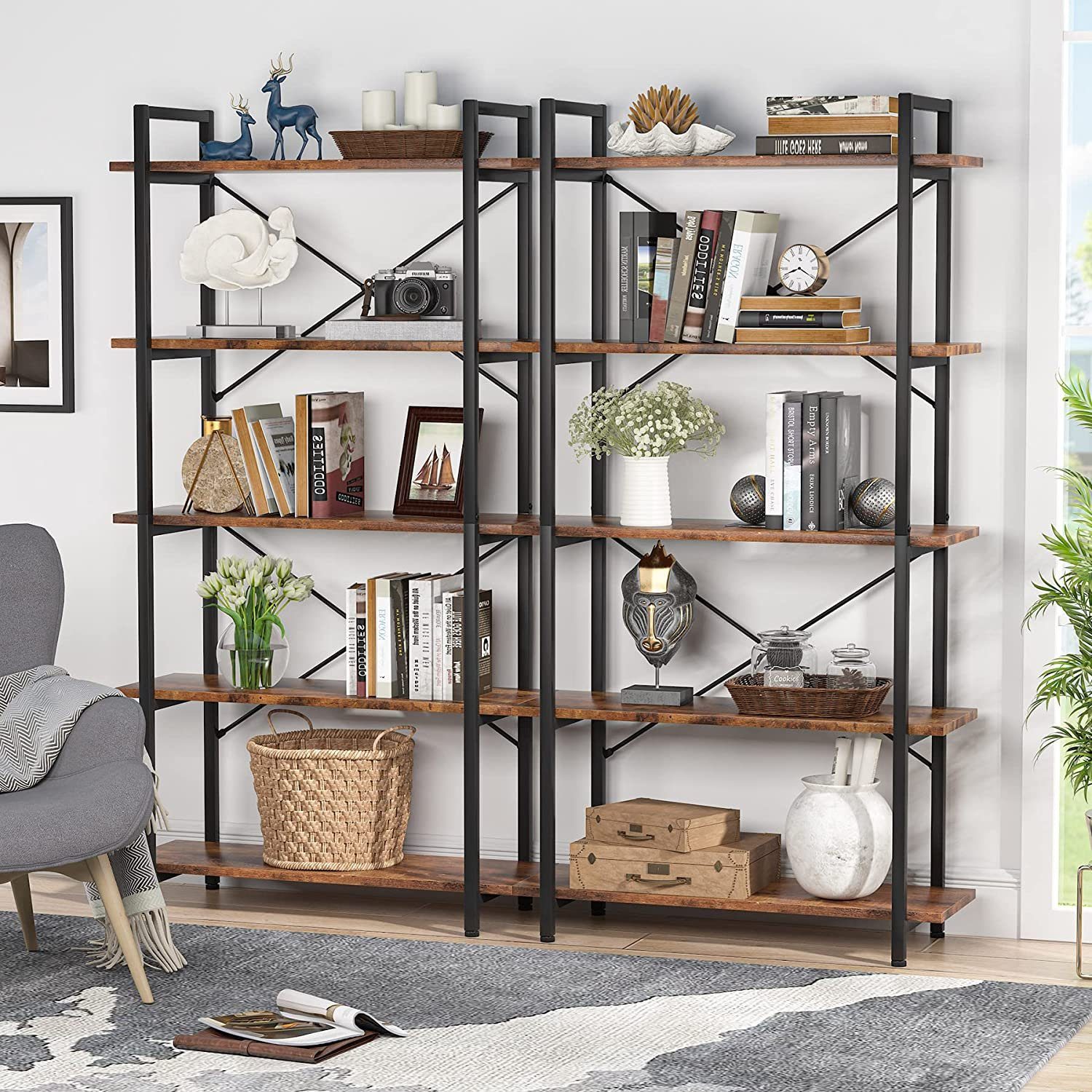 HOOBRO Regal, Bücherregal Mit 6 Ebenen, Schmales E Produktbild-Vorschau 2