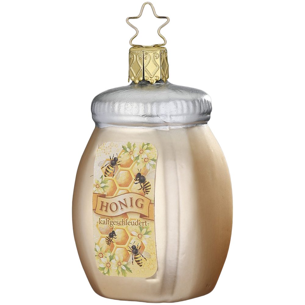 INGE-GLAS® Christbaumschmuck Honigtopf 7,5cm (1-tlg), mundgeblasen, handbemalt | Dekohänger